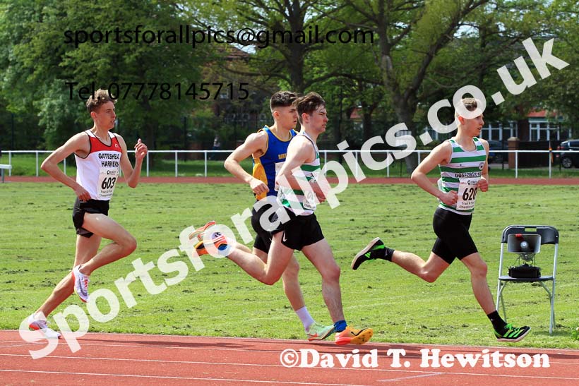 Mens Under-20s 1500 metres, 2023 North Eastern Track and Field Champs., Middlesbrough Sports Village, Middlesbrough. Photo: David T. Hewitson/Sports for All Pics